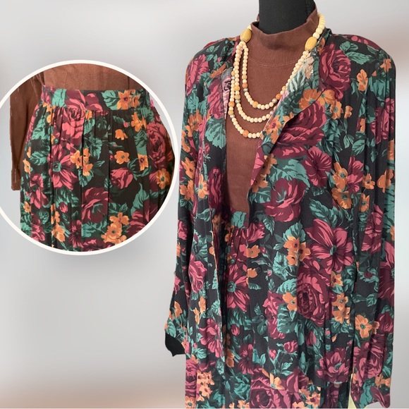 VINTAGE | LESLIE FAY Floral Skirt Set | 14 - Picture 2 of 11